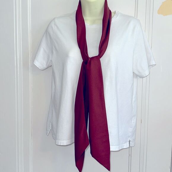 Vintage Burnt Orange/ Rust Double Layer Polyester Long Scarf - Picture 2 of 6